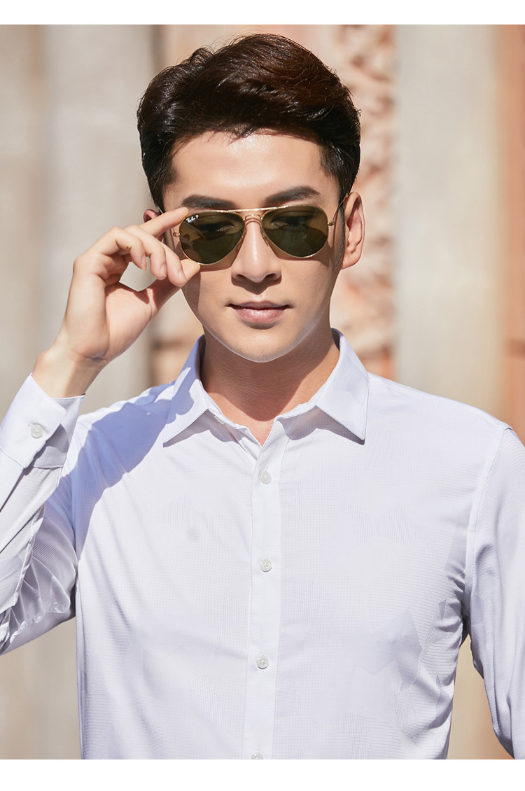 Áo sơ mi nam Marlow dài tay Slim kinh doanh áo sơ mi trắng giản dị nam mùa thu mới Váy hoa sơ mi kẻ caro