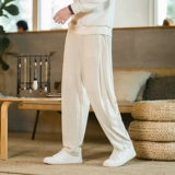 Летние тонкие дышащие штаны для отдыха, китайский стиль, из хлопка и льна, свободный прямой крой