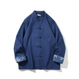 Пальто, джинсовая весенняя ретро хлопковая куртка, китайский стиль, большой размер