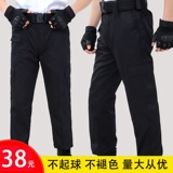 Осенние черные флисовые летние износостойкие штаны для работы, увеличенная толщина