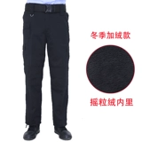 Осенние черные флисовые летние износостойкие штаны для работы, увеличенная толщина