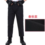 Осенние черные флисовые летние износостойкие штаны для работы, увеличенная толщина