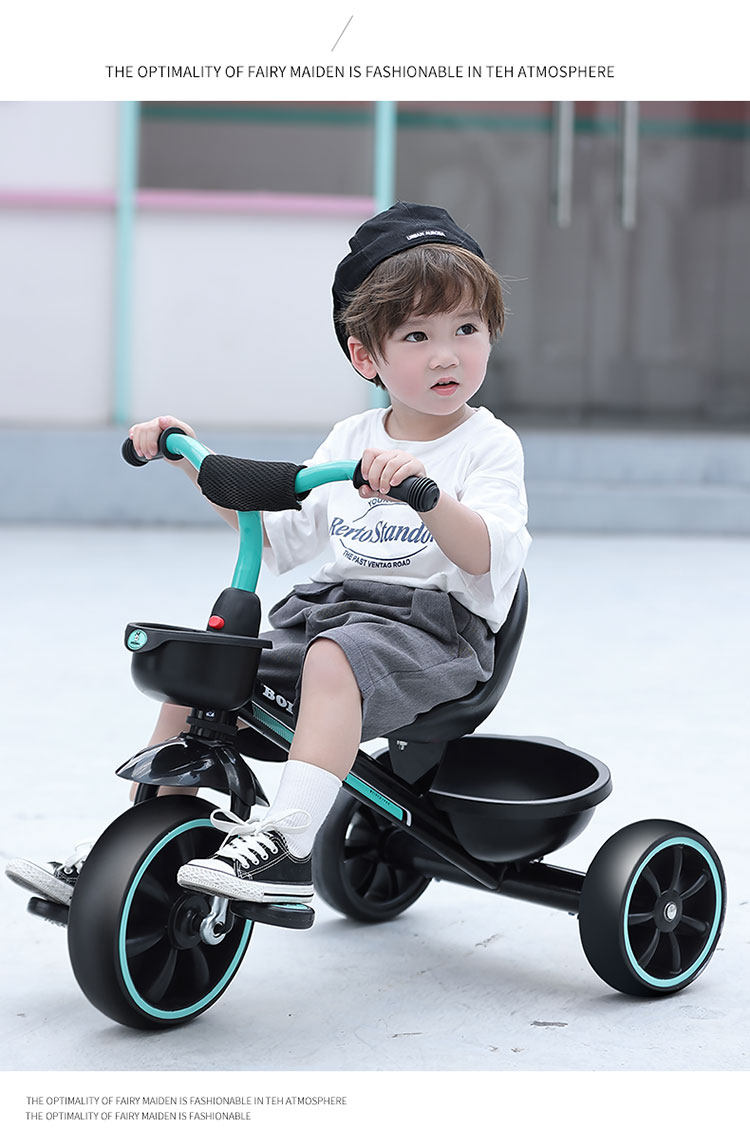 Трехколесный велосипед 巴布豆儿童三轮车1-2-3-5岁4幼儿宝宝轻便婴儿脚踏手推车溜娃神器