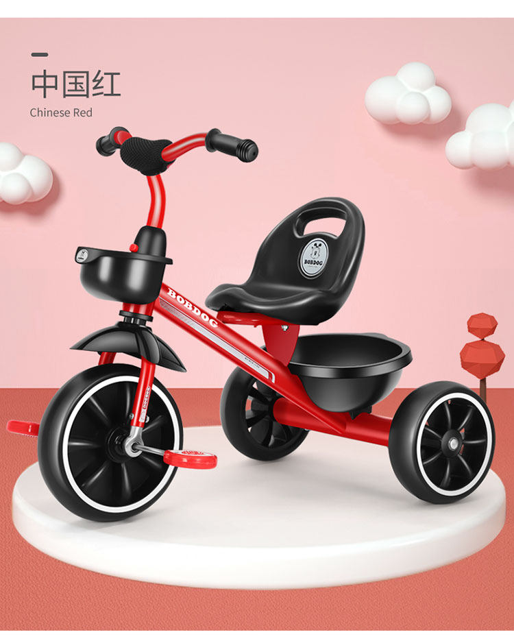 Трехколесный велосипед 巴布豆儿童三轮车1-2-3-5岁4幼儿宝宝轻便婴儿脚踏手推车溜娃神器