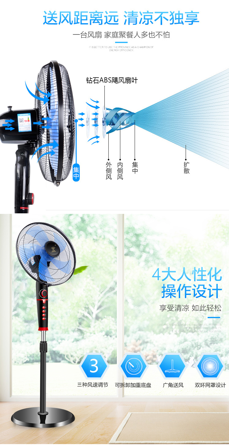 Quạt sàn kim cương dọc điều khiển từ xa quạt di chuyển quạt gia dụng Quạt điện 16/18/20 inch tiết kiệm năng lượng lượng lớn không khí câm - Quạt điện quạt công nghiệp treo tường