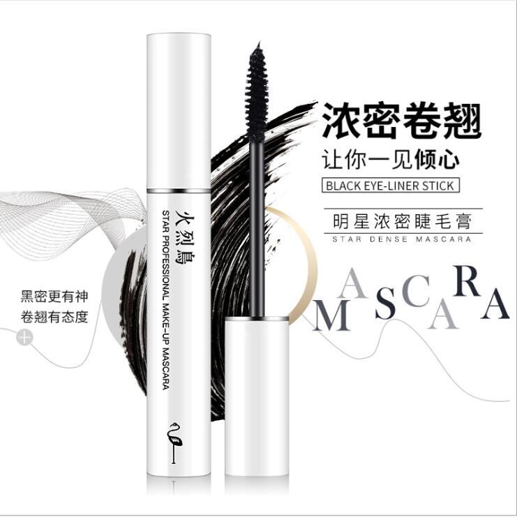 Net Red Flamingo Stars Thick eye mascara waterproof without fainting, dense fiber long curly eye makeup lengthened