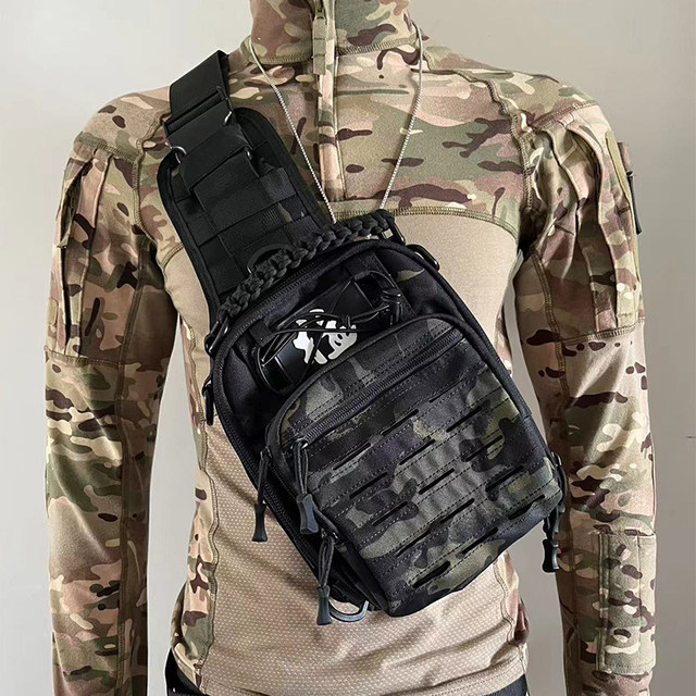 ຖົງເອິກຍຸດທະວິທີສໍາລັບແຟນທະຫານຊາຍ, backpack ຕອບສະຫນອງໄວ, ກໍາລັງພິເສດ edc ກາງແຈ້ງ multifunctional camouflage shoulder messenger bag