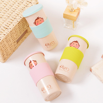 Emante creative environmental protection wheat fiber cute cartoon water Cup