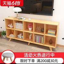 Childrens bookshelf Simple shelf Nordic solid wood bookcase Living room low cabinet combination shelf Kindergarten TV cabinet