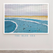 Wood puzzle 1000 piece beautiful blue sea view healing modern simple adult decompression 5 send Girlfriend 3