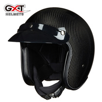 GXT carbon fiber helmet mens and womens motorcycle half helmet summer four seasons prince helmet retro electric car hard hat