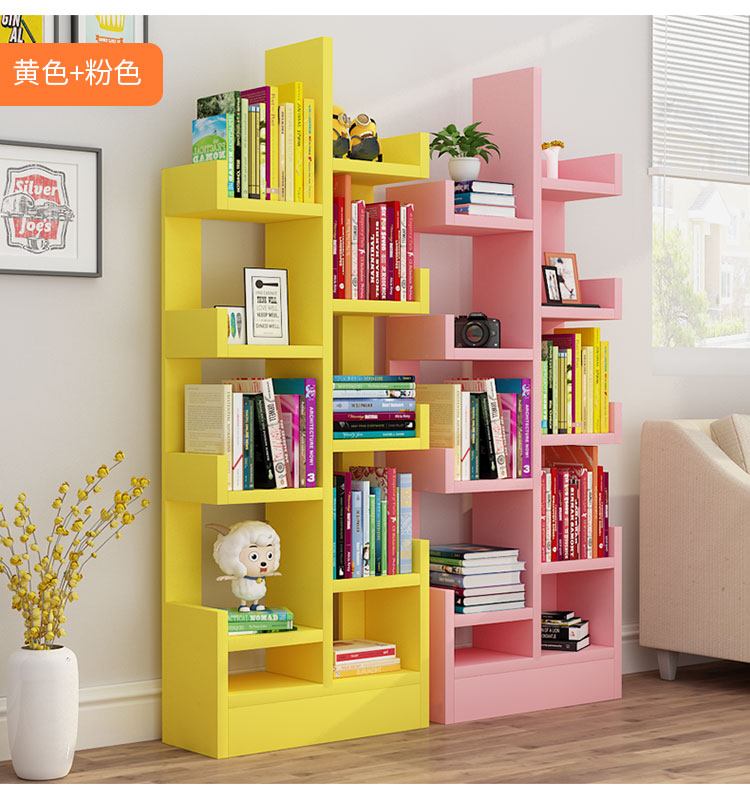 Tủ sách nhỏ đơn giản kệ phòng ngủ đa chức năng lưu trữ nhiều lớp tủ khóa phòng khách trẻ em kệ sàn nhà - Kệ giá để đồ