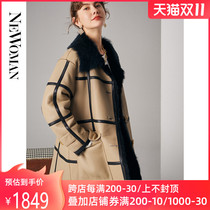 Cashmere coat Lamb fur fur 2021 New Tuscan leather fur one-piece coat womens length