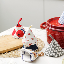 BOBAO Japanese triangle casserole enamel pot anti-scalding cap oven insulated kitchen soup pot lid top hat glove clip