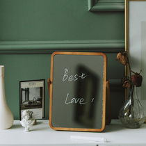 BOBAO retro wood-table makeup mirror dorm female desktop portable large number student mirror folding home INS