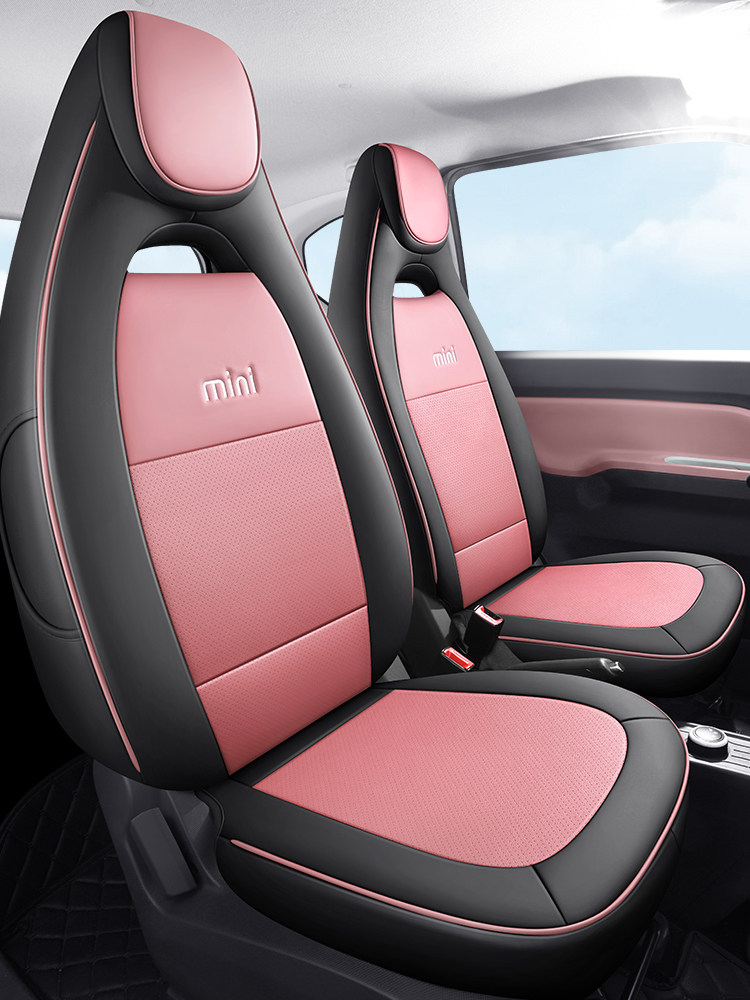 Genuine Leather Car Seat Covers for Wuling Hongguang Mini Ev, Macaron Third Generation, Full Coverage, Suitable for All Seasons