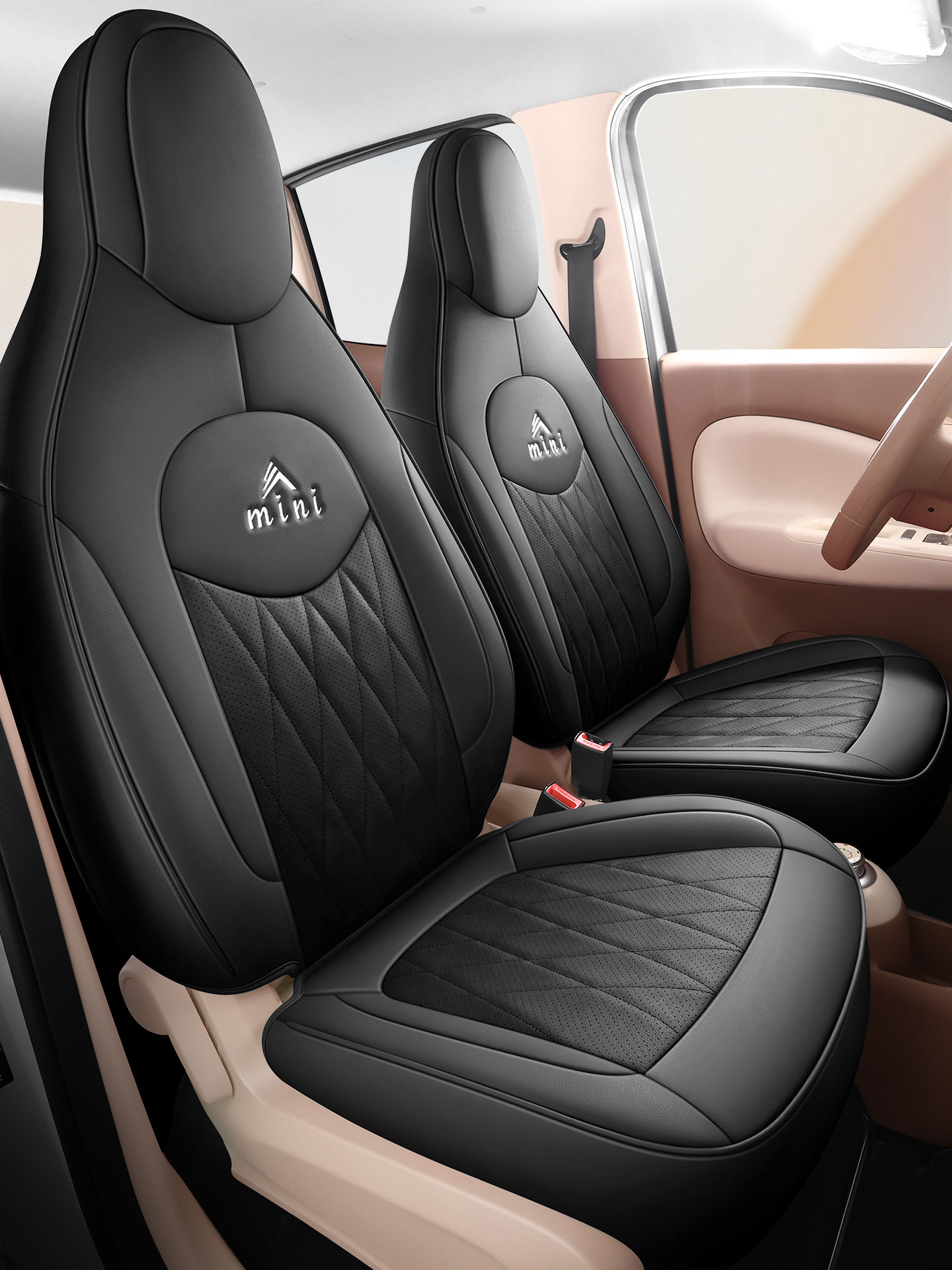 Genuine Leather Seat Covers for Wuling Hongguang Mini, Full Surround Cushion, Macaron Color, Third Generation Four-Door Version Mini Seat Cover