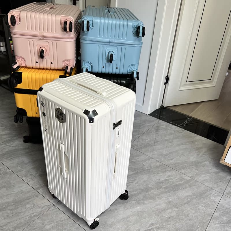 Extra-Large Capacity Explosion-Proof Zipper Suitcase, Stylish Password Brake Trolley Case for Male and Female Students, 30inch Pc Travel Suitcase