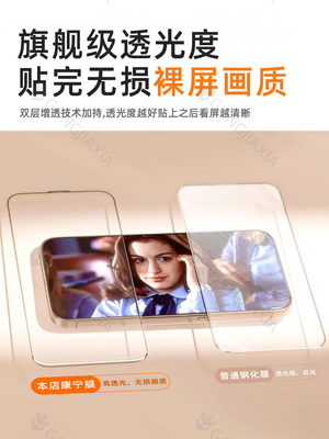 适用苹果16Promax钢化膜iPhone15/14Pro手机膜16e新款13防窥膜12防摔11防爆14Plus防窥x保护xs贴膜xr听筒防尘