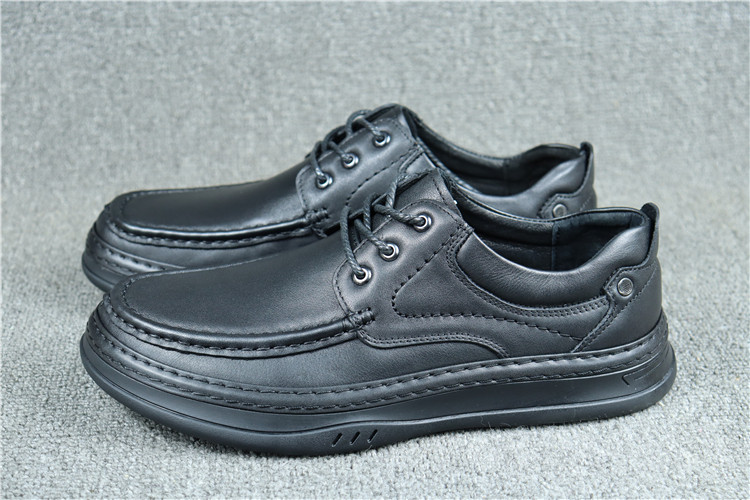 Pick up Drain Bull Stock European and American lacing Inron Outdoor Leisure leather shoes Head layer Soft Bull Leather Breathable Comfort Stitched Men's Shoes