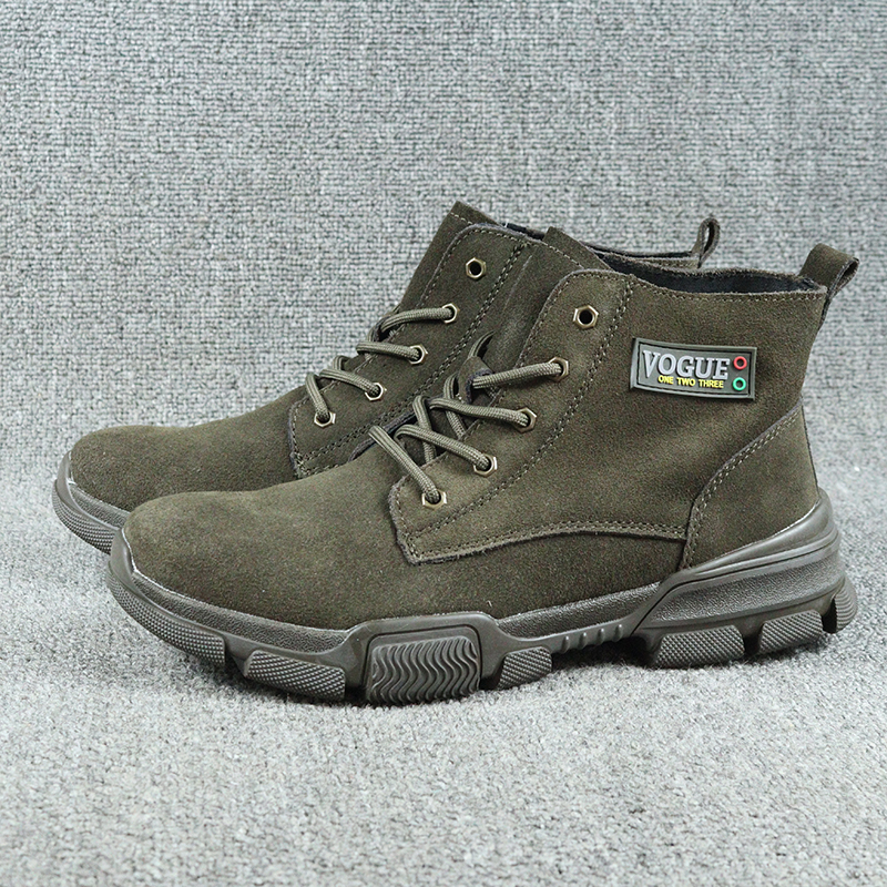 Miss Regret Reverse Suede Bull Leather Genuine Leather Autumn Winter Outdoor Tooling Shoes Rough High Cylinder Outdoor Casual Leather Shoes Man Shoes