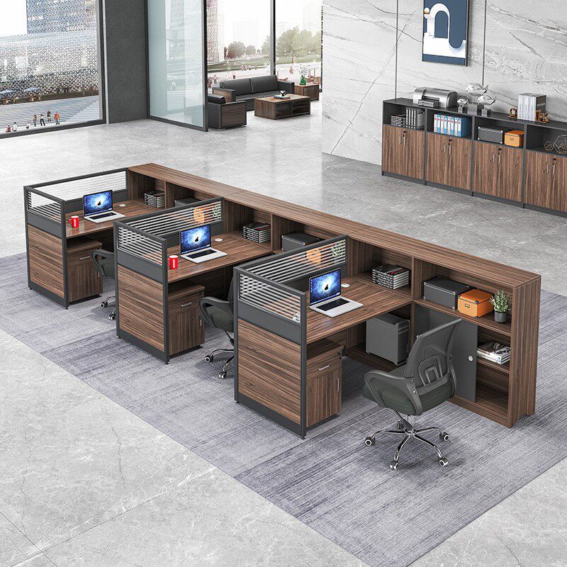 Kunming office desk staff table and chair combination simple modern screen 4 people financial desk office furniture