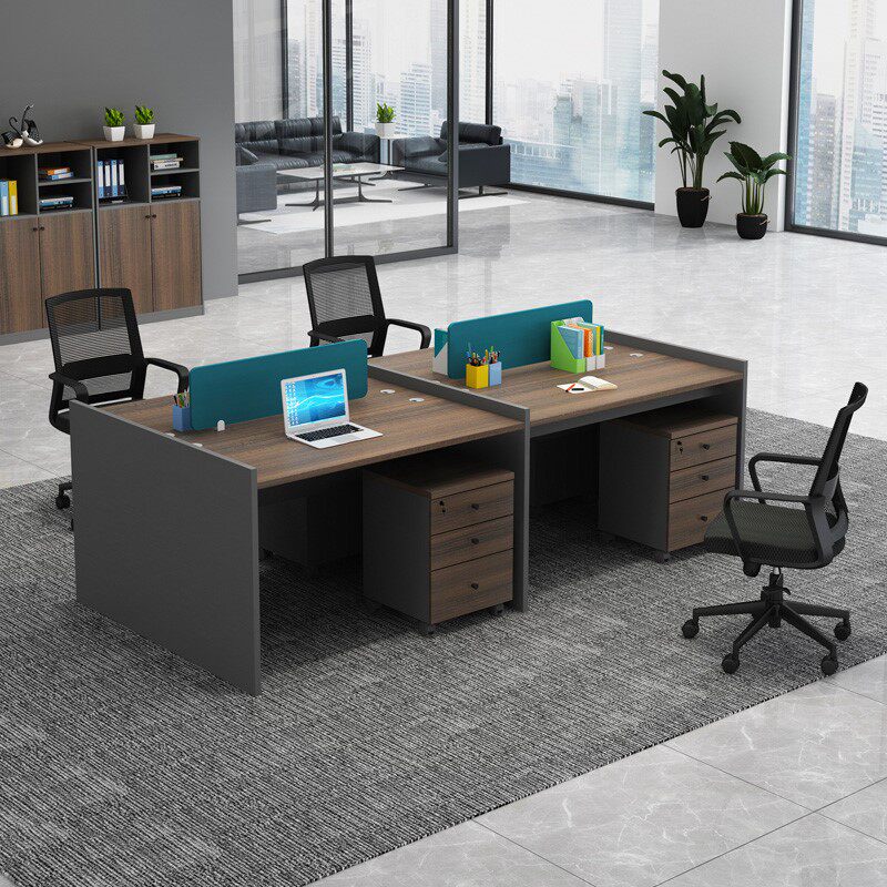 Kunming desk simple modern double four-person card position staff screen furniture computer staff desk and chair combination