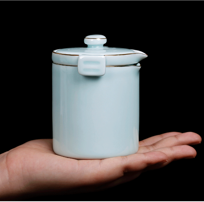 The Crack of a pot of 2 cup travel celadon dry mercifully tea suit portable package 2 people onboard kunfu tea tea