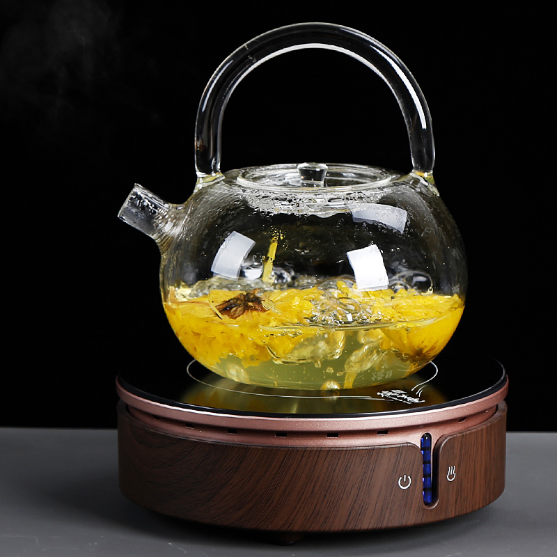 Special glass tea kettle electric household electrical TaoLu transparent single flat high borosilicate boiling kettle with tea sets