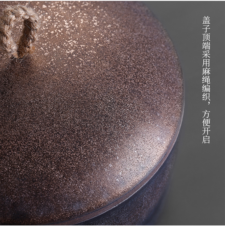 Coarse pottery caddy fixings retro kung fu tea tea to wash the tea taking spare parts with cover household receive puer tea cake box