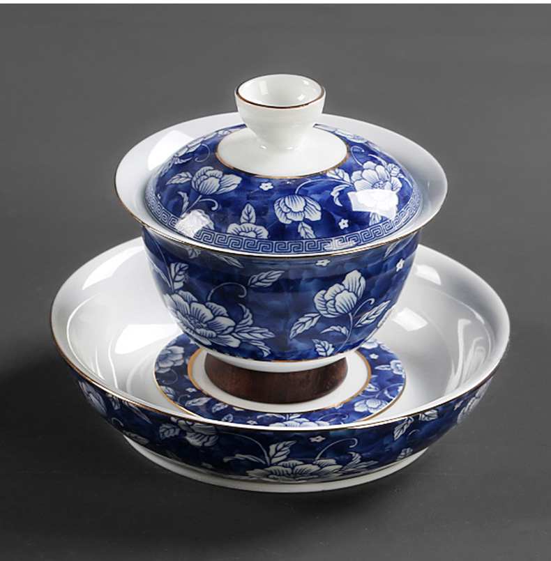 Chinese style restoring ancient ways of household ceramics tureen tea, green tea bowl large kung fu tea set item use 200 ml