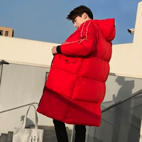Cặp đôi cotton dài xuống áo khoác cotton nam mùa đông Bánh mì phiên bản Hàn Quốc áo gió