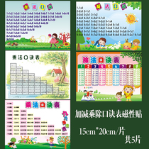 Addition and subtraction formula table magnetic paste multiplication and division refrigerator magnet magnetic cartoon pattern baby early education learning