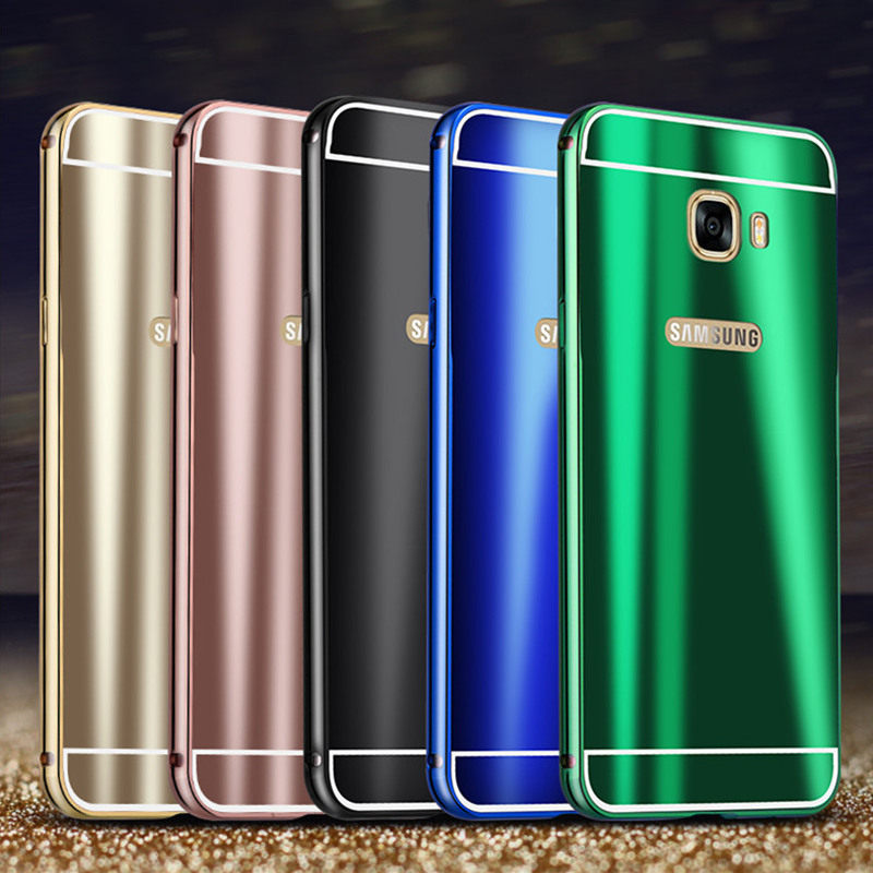 iy Ultra Slim Lightweight Aluminum Metal Bumper Dazzle Color Acrylic Back Cover Case for Samsung Galaxy C7 & Samsung Galaxy C5