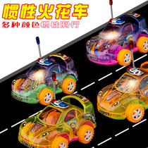  New special toy inertial racing transparent spark car Hot sale stall supply manufacturer Kindergarten small gift gift