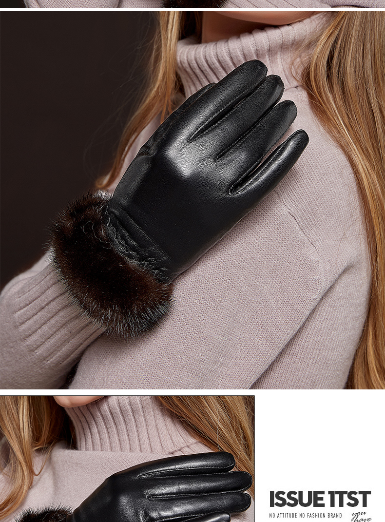 Gants pour femme en En peau de mouton - Ref 3154011 Image 13