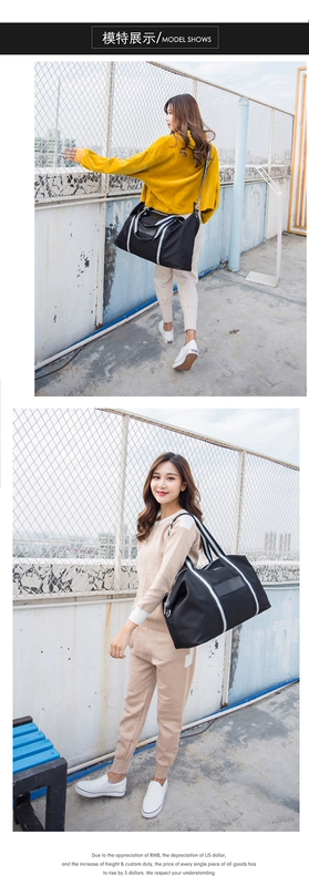 Túi du lịch nữ kinh doanh chuyến đi ngắn tay túi đeo vai chéo hành lý lưới màu đỏ túi du lịch công suất lớn túi thể thao
