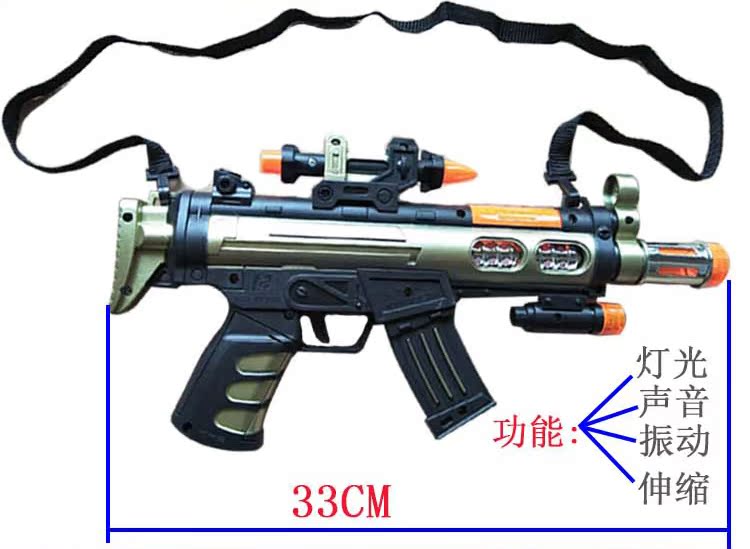 Súng đồ chơi trẻ em với âm thanh ánh sáng điện bé trai súng lục ổ quay âm thanh và âm nhạc nhẹ lấy mô hình lấy súng bắn đạn xốp AK47 