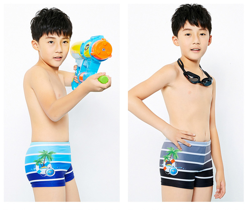 Li Ning trẻ em quần bơi bé trai quần boxer quần bơi bé trai lớn học sinh quần short nhanh quần bơi đồ bơi áo bơi cho bé gái