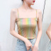 máy tim ý nghĩa thiết kế màu gradient sling nữ mùa hè mặc vest phiên bản Hàn Quốc của ya ya gió cơ thể sửa chữa mỏng bên trong hitching đầu 