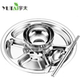 Yutai 304 tấm inox trẻ em người lớn trẻ em thức ăn nhanh đĩa ba tấm đĩa dao kéo dĩa ăn Đồ ăn tối