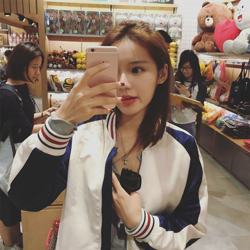 Korean short coat women's 2021 spring and autumn new Korean version loose baseball suit bf wind casual ins tide top