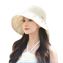 Sun protection hat womens 2024 new summer sunshade fisherman hat big brim face covering breathable sun hat