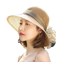 Hat Womens Summer Sun Protection Hat Organza Splicing Womens Fisherman Hat Travel Beach Hat Face Covering Sun Hat Fashion Sense