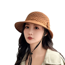 Hat spring and summer new summer flower pot hat fisherman hat breathable top hat mother sun protection knitted sun hat