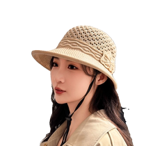 Spring and summer new style elegant top hat fashionable and versatile woven hat trendy and western-style mom sun hat fisherman hat