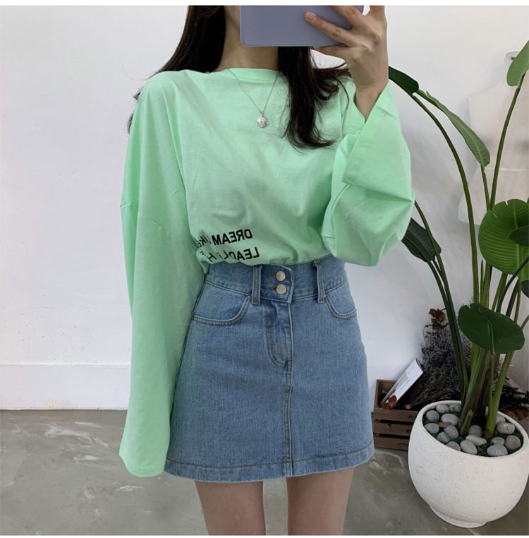 Váy denim nữ mùa hè eo cao 2019 mới hoang dã mỏng một túi đeo hông váy chống ánh sáng - Váy mẫu chân váy công sở