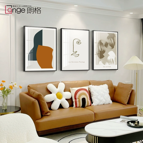 Скандинавская декоративная живопись Моранди для гостиной, современный минималистичный фон для дивана, стены, триптих, подвесная картина, стиль литературной росписи