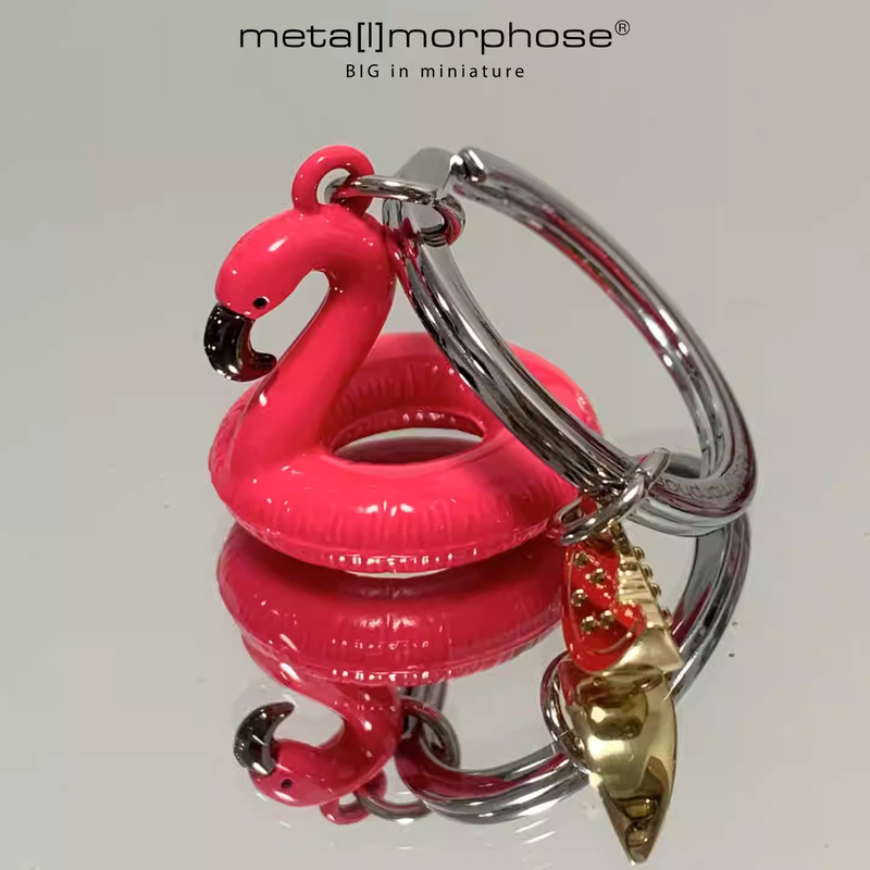Metalmorphose Flamingo Swimming Ring Alloy Keychain Pendant Mini Cute Creative Birthday Gift Metalmorphose Flamingo Swimming Ring Alloy Keychain Pendant Mini Cute Creative Birthday Gift