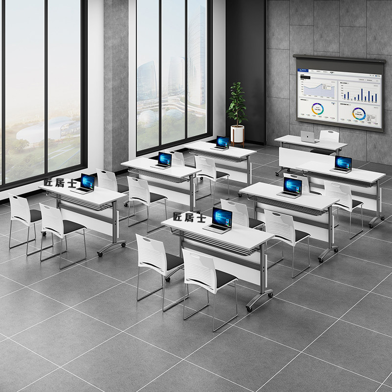 Long Strip Table Folding Training Table Meeting Table Turntables Table Mobile Table With Wheels Training Mechanism Table And Chairs Desks Bar Table